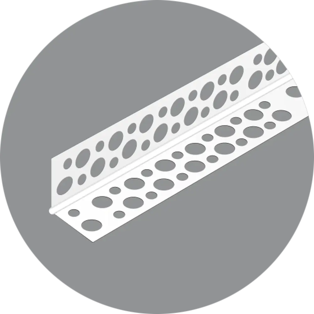 Профиль угловой ПВХ перфорированный 21x21x2500 мм ИНЖЕНЕР-СТРОИТЕЛЬ STLM-2117065
