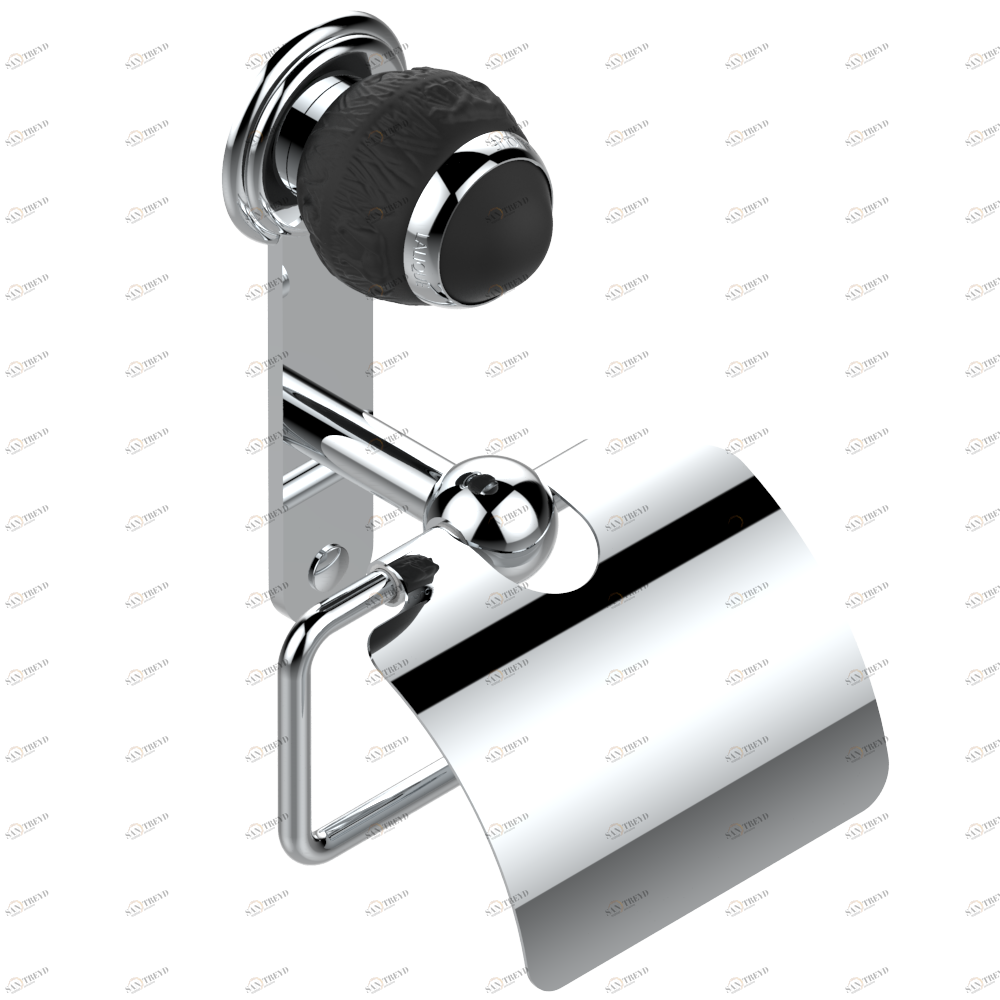 A2K-538AC Бумагодержатель с крышкой настенный Thg-paris Panthere с чёрным хрусталём Хром A2K-538AC CAT.A