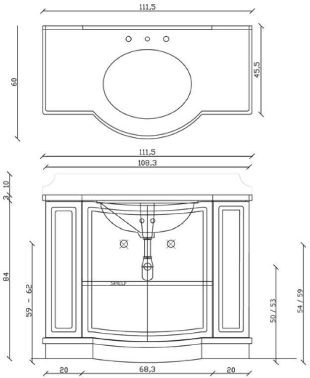 Gentry Home Тумба под умывальник из лакированной древесины одинарная Boston sun-id-1484323 - Вид №3