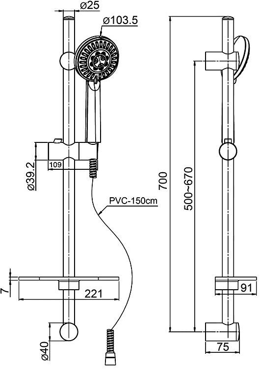 Paini Magia 50CR124/P19 душевой гарнитур - Вид №2