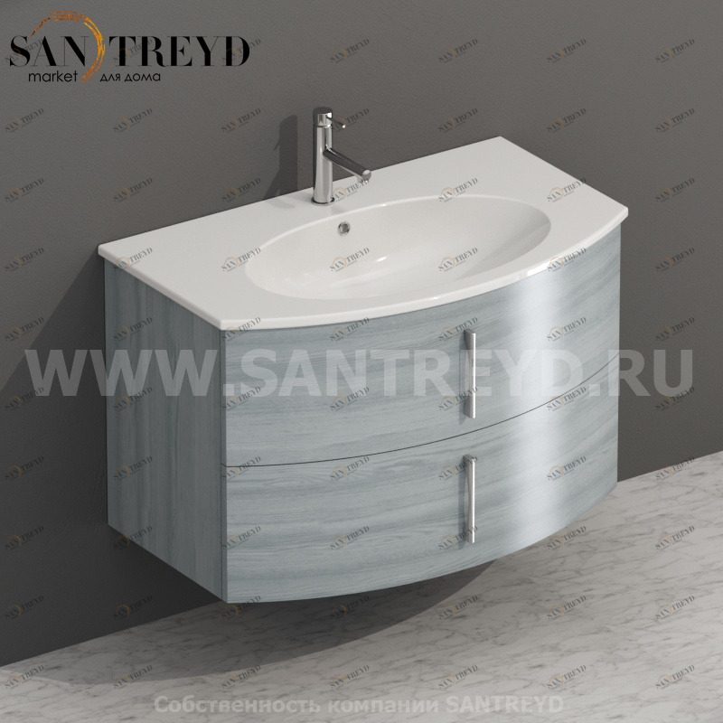 MDMC80Y6155 Тумба с двумя ящиками 78 см серая Globo 4ALL Италия Ceramica Globo