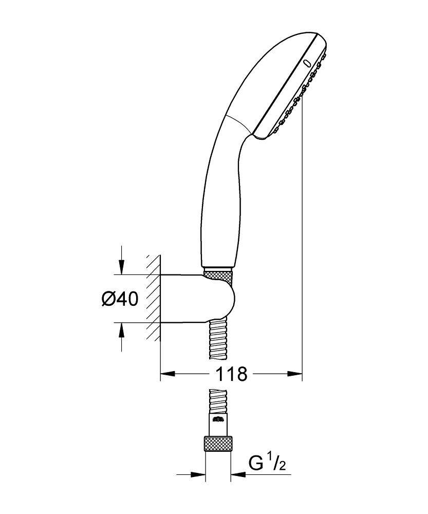 2780300E Душевой набор Grohe Tempesta Classic хром - Вид №1