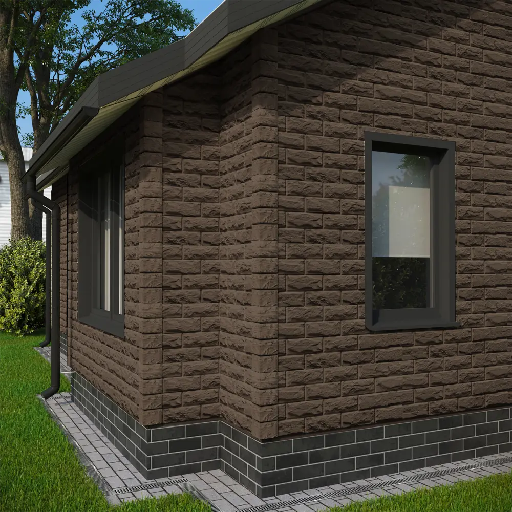 Панель фасадная виниловый Docke Dacha Доломит камень 1.16 м 0.43 м² темно-коричневый 87480829 STLM-2053882 DÖCKE Дюфур - Вид №3