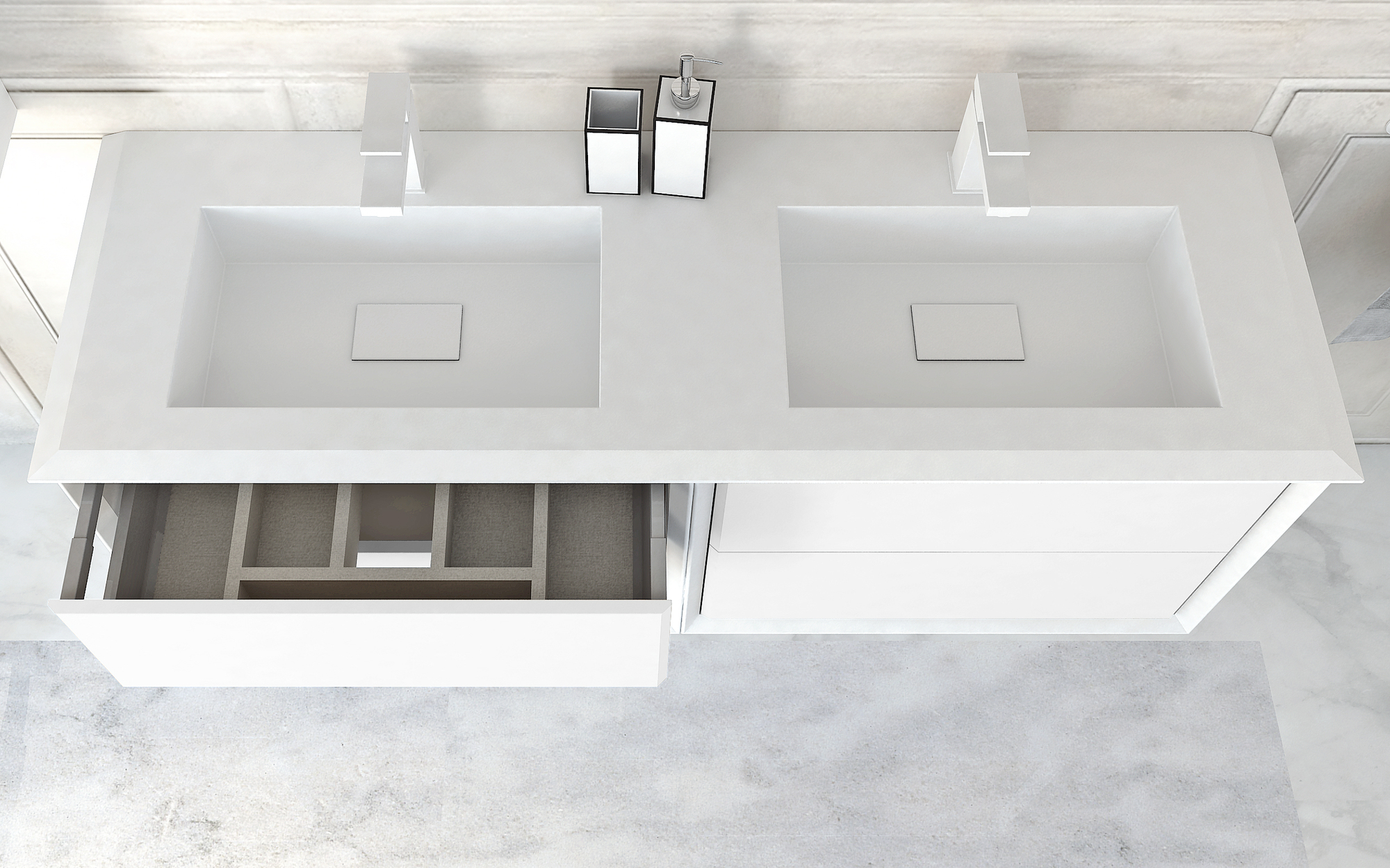 Мебель для ванной CEZARES BELLAGIO 140 White Stone - Вид №3