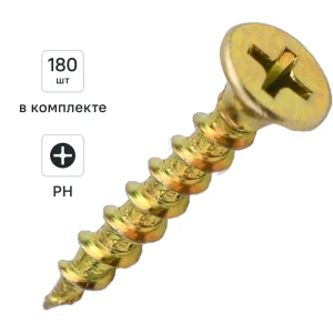 Саморезы по дереву DILWIS потайные острые оцинкованные  3.5x35 180 шт