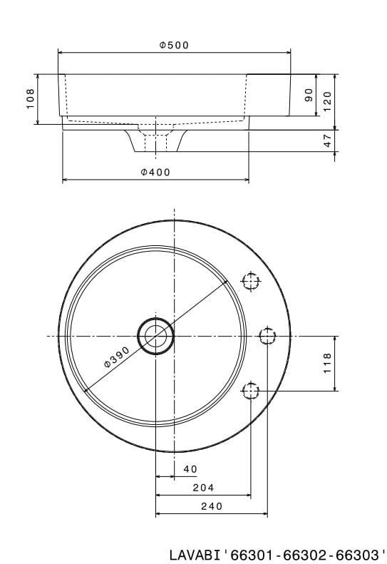Умывальник с одной круглой столешницей из Cristalplant® Newform умывальники ARCH-00135125 - Вид №2