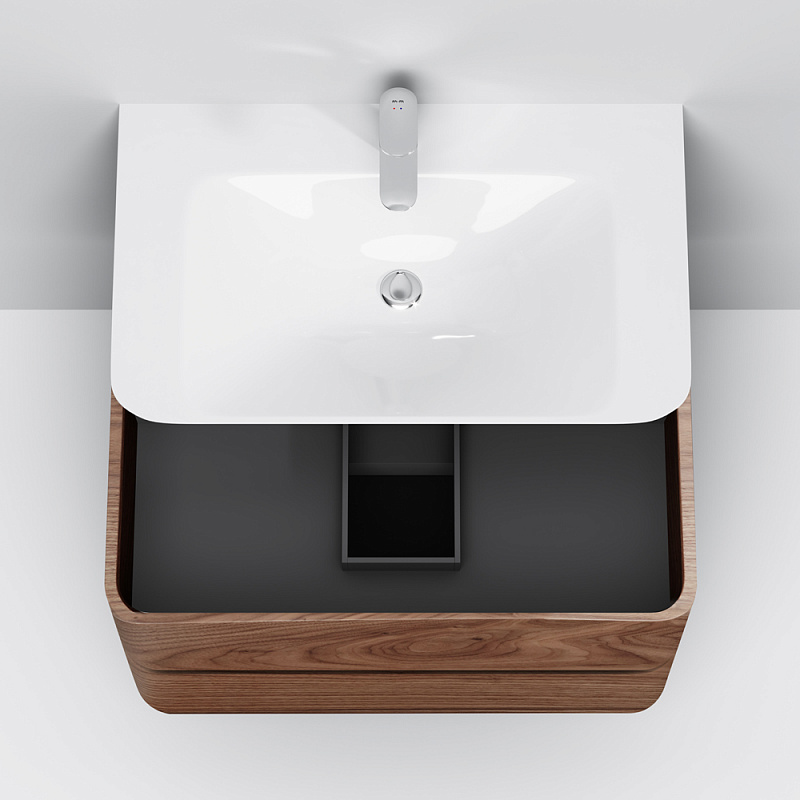 M30FHX0802NF База под раковину подвесная 80 см ящики орех текстурированная шт AM.PM Sensation - Вид №3