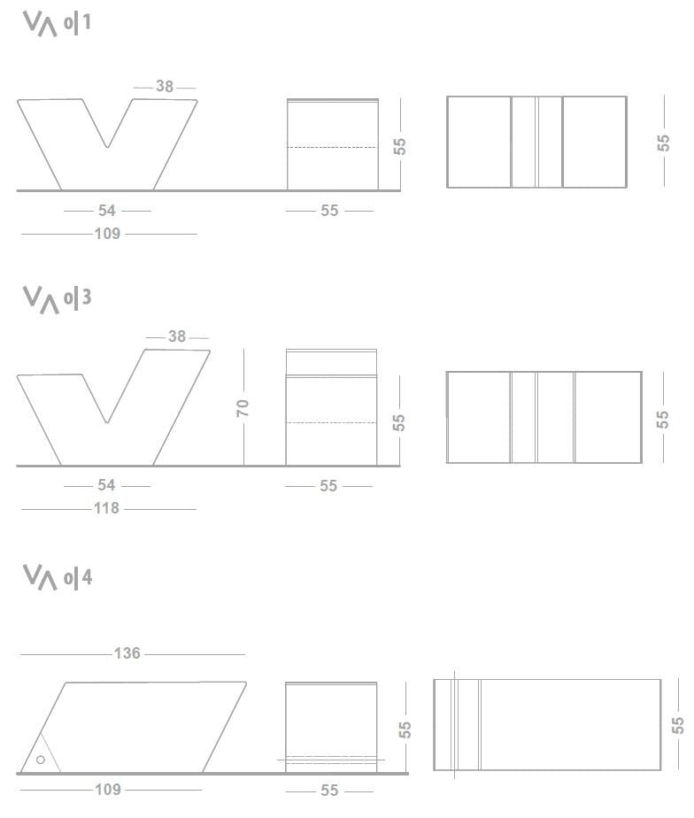 Реконструированная каменная модульная скамья без спинки Viscio Urban Design наоборот ARCH-00086053 - Вид №2