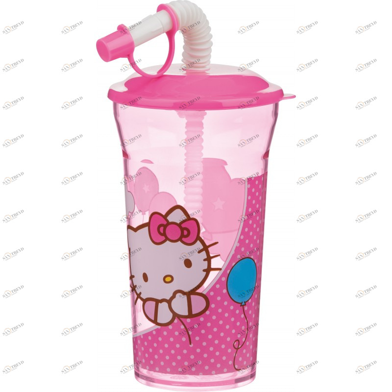 Стакан с крышкой и соломинкой Hello Kitty, 350 мл STOR HELLO KITTY 335993 Розовый Santreyd 