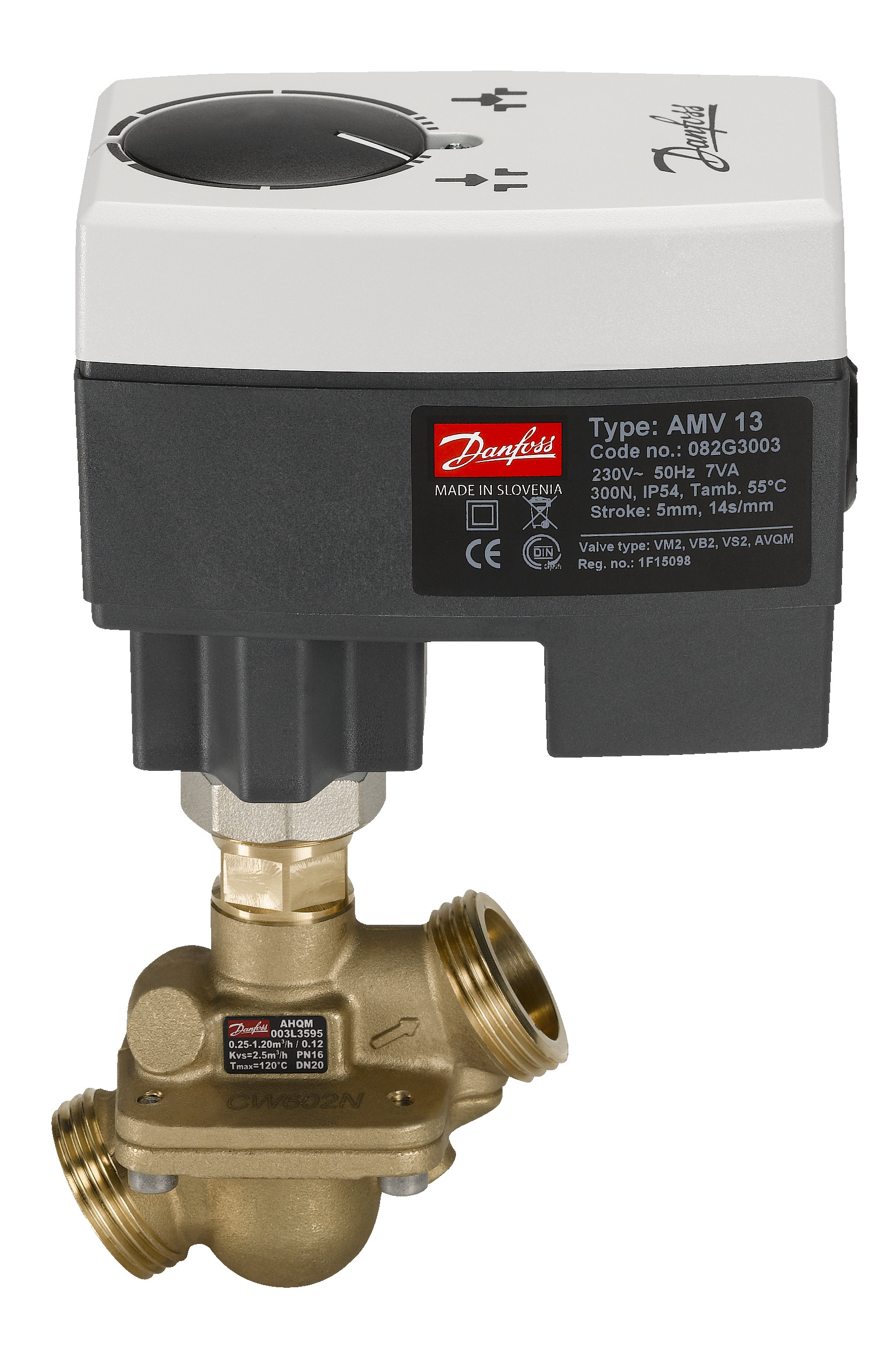 Danfoss Редукторные электроприводы с трехпозиционным управлением Электропривод импульсный AMV 35 230В 082G3021  - Вид №11