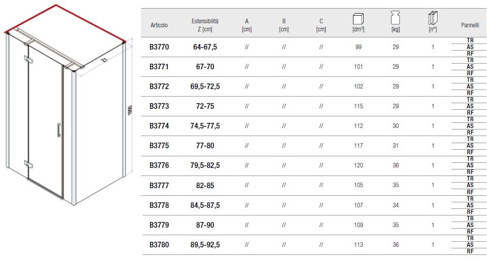 Samo Душевая кабина из закаленного стекла с неподвижной стенкой Eccelsa sun-id-1503176 - Вид №2
