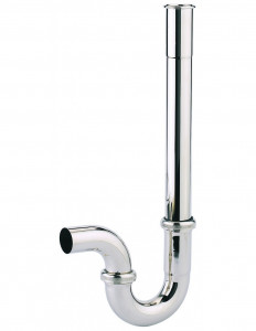 451400 008 00  Сифон для стиральной машины, выход 32 мм, горизонтальный и поворотный, регулируемый удлинитель, хромированная латунь Valentin Хром