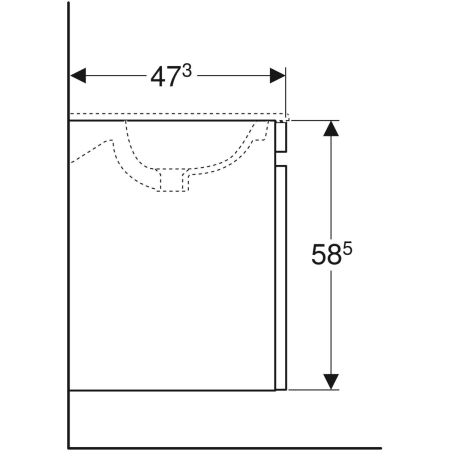 869561000 Шкафчик для встраиваемой раковины Geberit Renova Plan, с одним выдвижным и одним внутренним выдвижным ящиком Geberit  - Вид №34