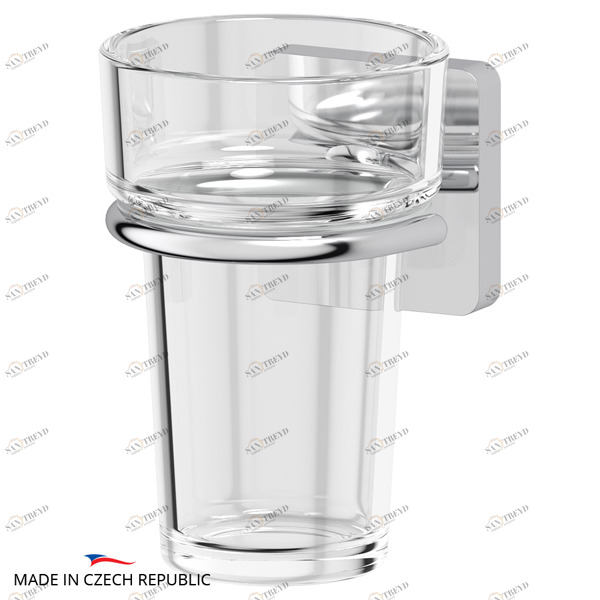 Держатель с прозрачным стаканом Ellux AVANTGARDE AVA 006-C01 sun-id-561300