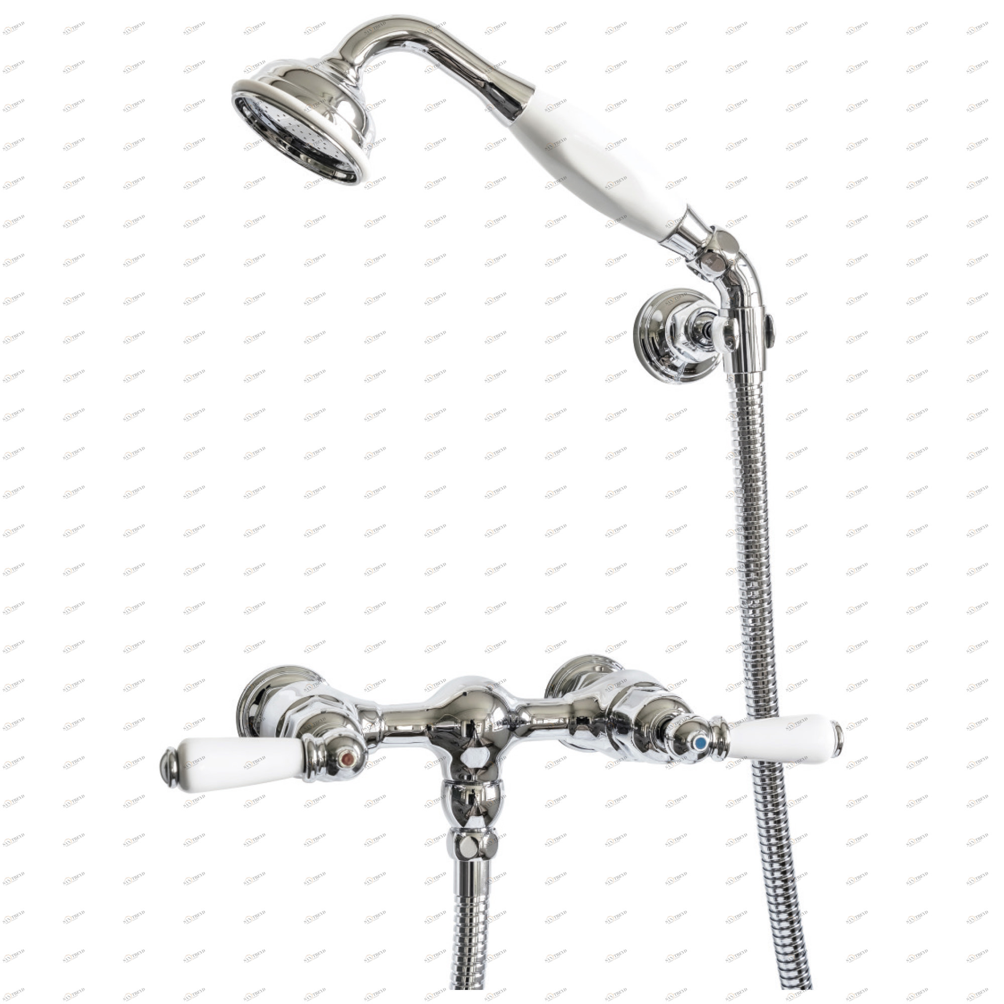 Traditional bathrooms P&R Duscharmatur mit Porzellanhebel Lever Pr5510.nk 
