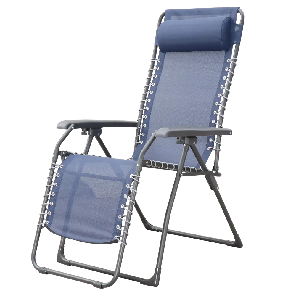 Шезлонг Multipo Zero с подушкой 65.5x116x91 см сталь/текстилен голубой 87082115 STLM-2182429 Santreyd 