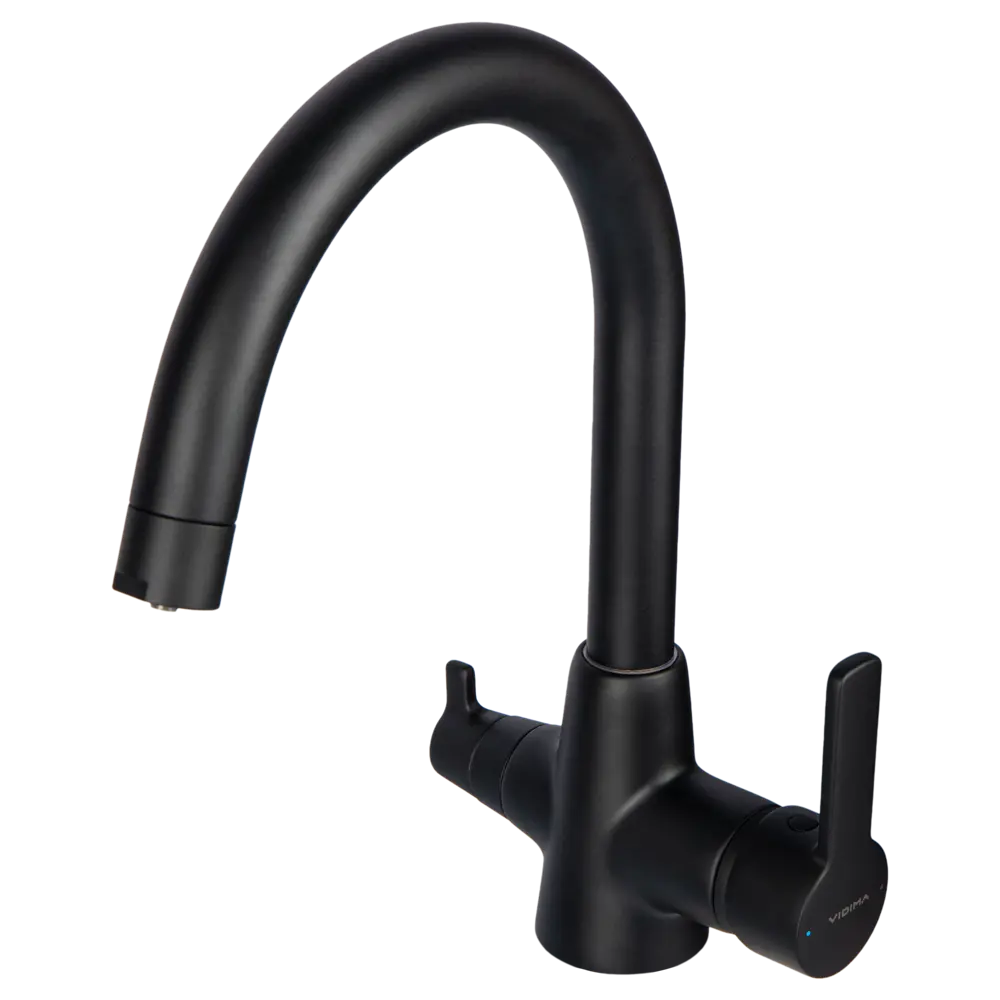 Кухонный смеситель Vidima Uno черный матовый с функцией фильтрации 89387355 STLM-1568791