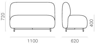 Pedrali Барный диван из мягкой ткани Buddy 214s - Вид №5