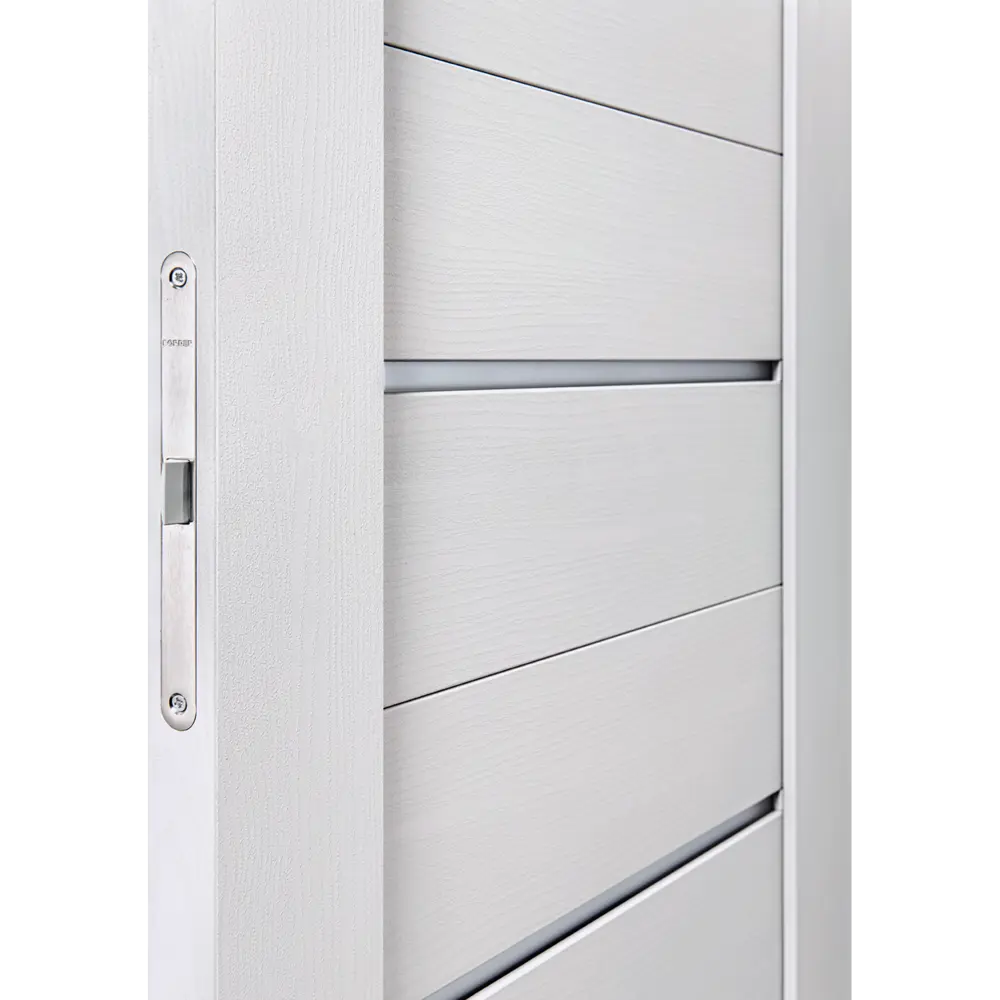 Дверь межкомнатная со стеклом Аккорд 60x200 см Hardflex цвет светло-серый с замком и петлями 89407901 STLM-2177511 PORTIKA  - Вид №3