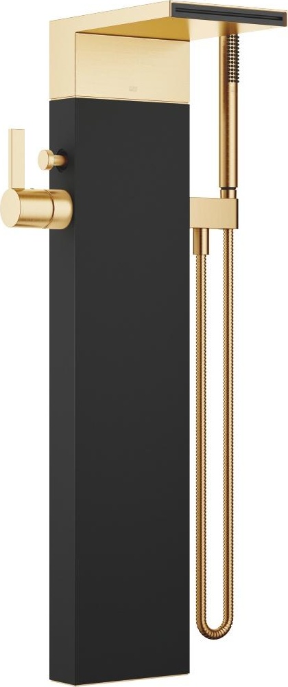 25963979-28 Смеситель для ванны однорычажный с каскадным изливом для свободностоящего монтажа с комплектом с душевым шлангом - латунь сатинированная Dornbracht CL.1