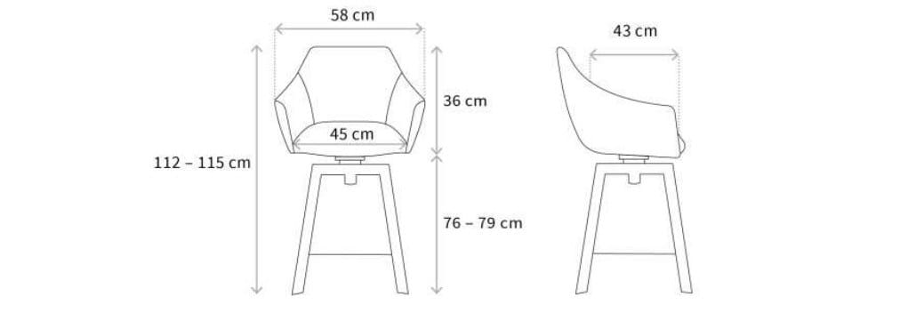 Поворотный барный стул с подлокотниками Wagner W-Cube ARCH-00037732 - Вид №2