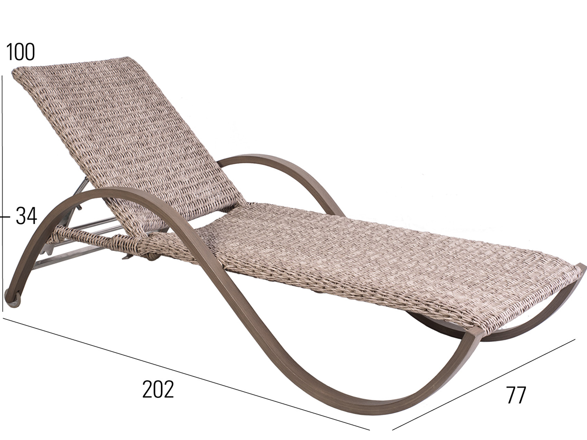 68.00.0393 Bow Twist шезлонг oyster / серый камень Mbm - Вид №2