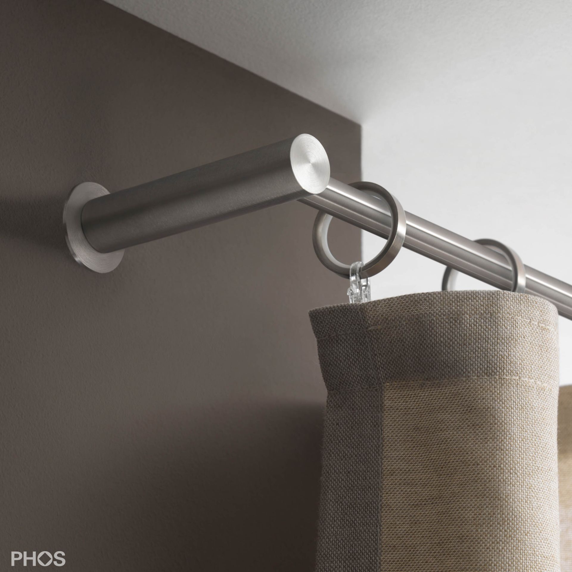 VS20-100E1000 Комплект карнизов: 100 см с 2 концевыми кронштейнами (среднее расстояние до стены) PHOS 