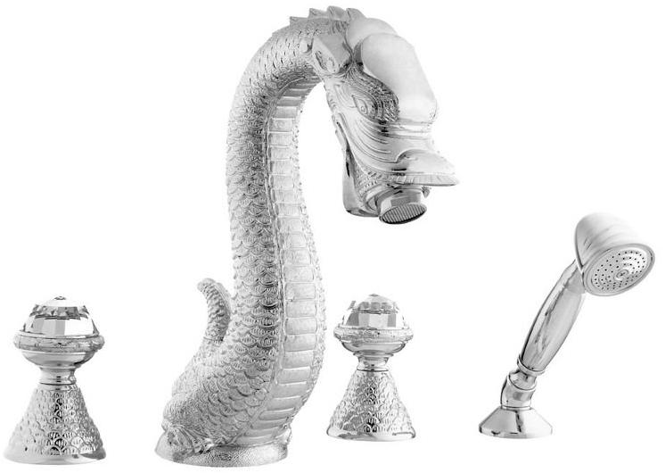 Bronces Mestre Комплект для ванны на 4 отверстия с кристаллами Swarovski® Dragon sun-id-1392091 - Вид №1