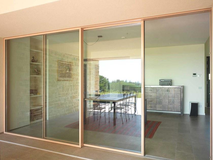 CARMINATI SERRAMENTI Подъемно-раздвижная деревянная дверь с двойным остеклением Skyline system sun-id-1382330 - Вид №6