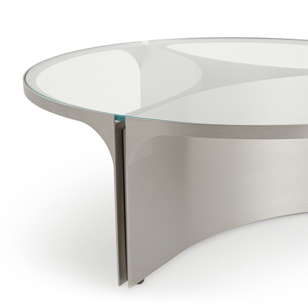 Круглый журнальный столик из нержавеющей стали и стекла AMPM Gira ARCH-00056850 - Вид №9