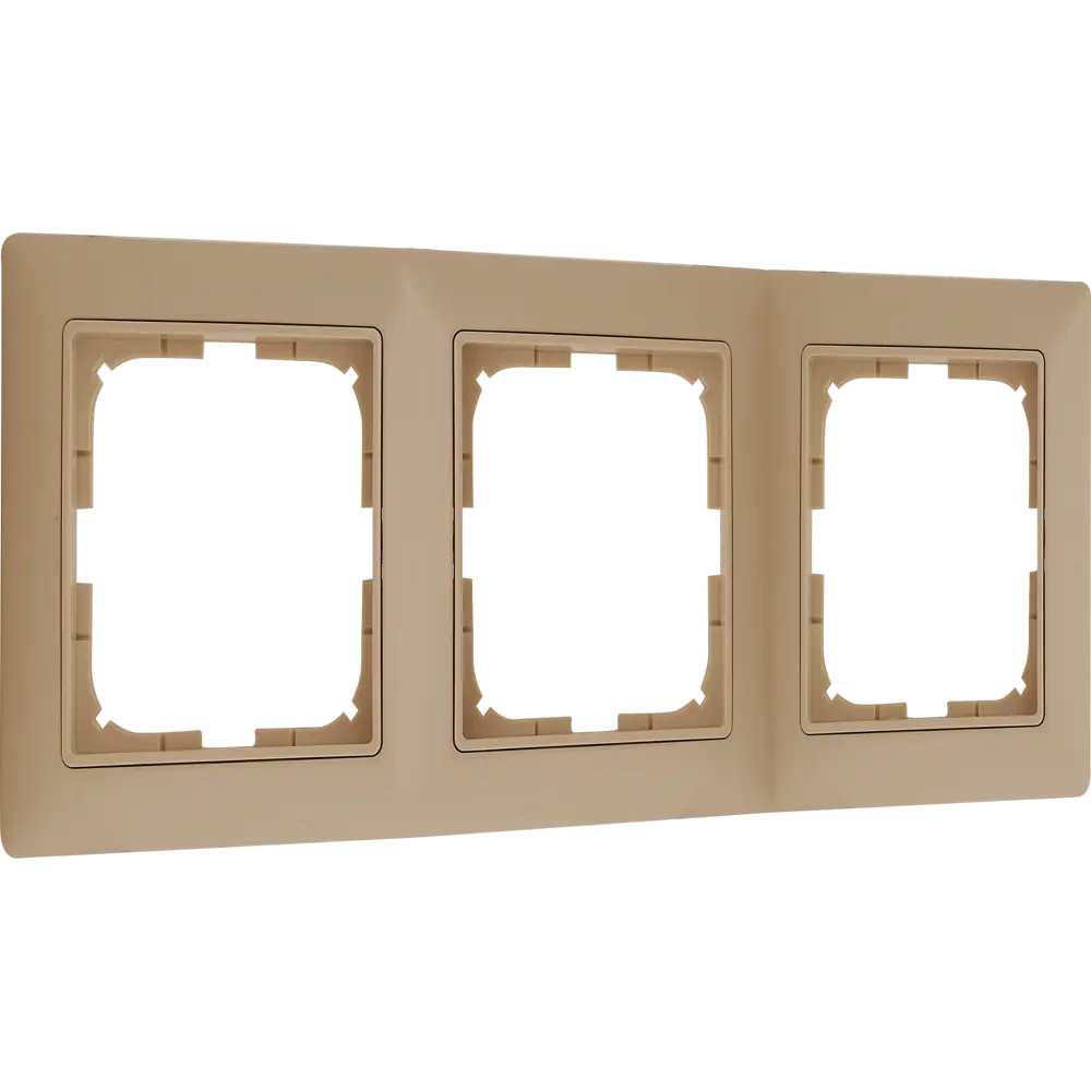 Рамка для розеток и выключателей ABB Basic55 3 поста, цвет бежевый 13595146 STLM-2084161 Basic 55 - Вид №1