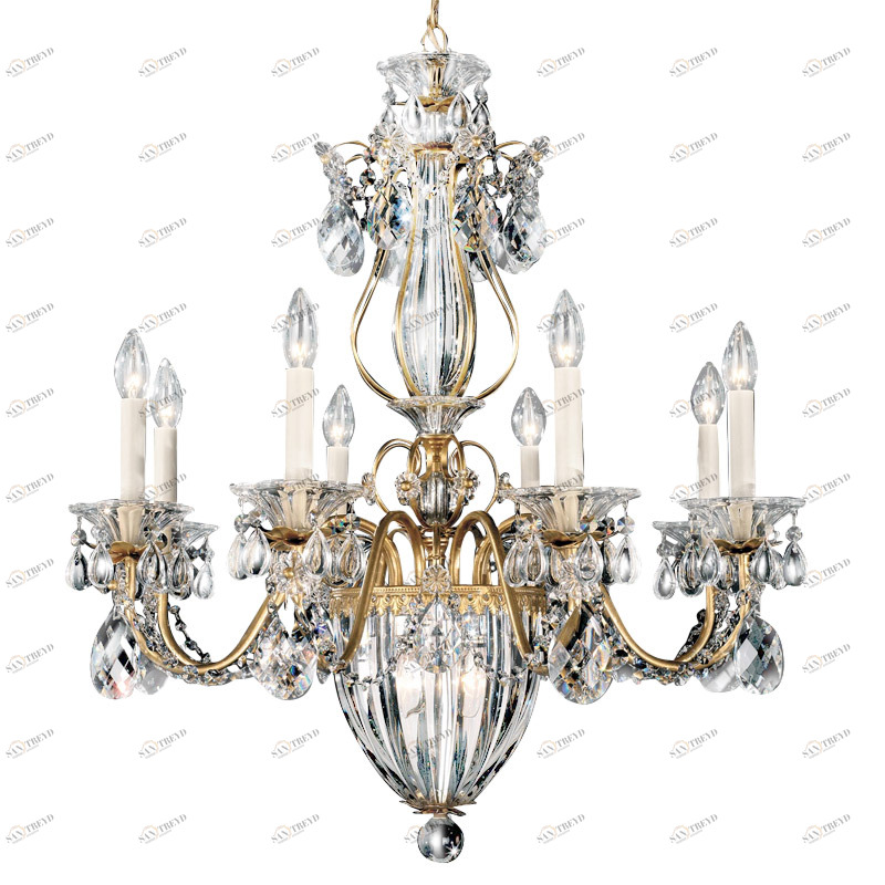 Люстра хрустальная 74х67 см золотая Bagatelle 1248-22 SCHONBEK ДИЗАЙНЕРСКИЕ 00-3883015 Золото;прозрачный 