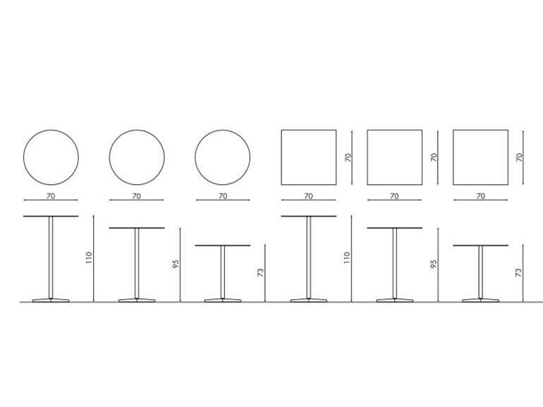 Квадратный стол для контракта YDF барные столы ARCH-00003470 - Вид №2