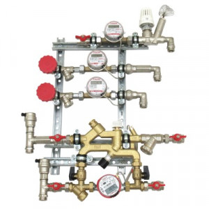 VT.NM.GPR.06.RS.0 Квартирная станция для систем отопления и водоснабжения с рециркуляцией ГВС и перепускным клапаном Valtec 1,5/0,6 м куб./ч, RS 485