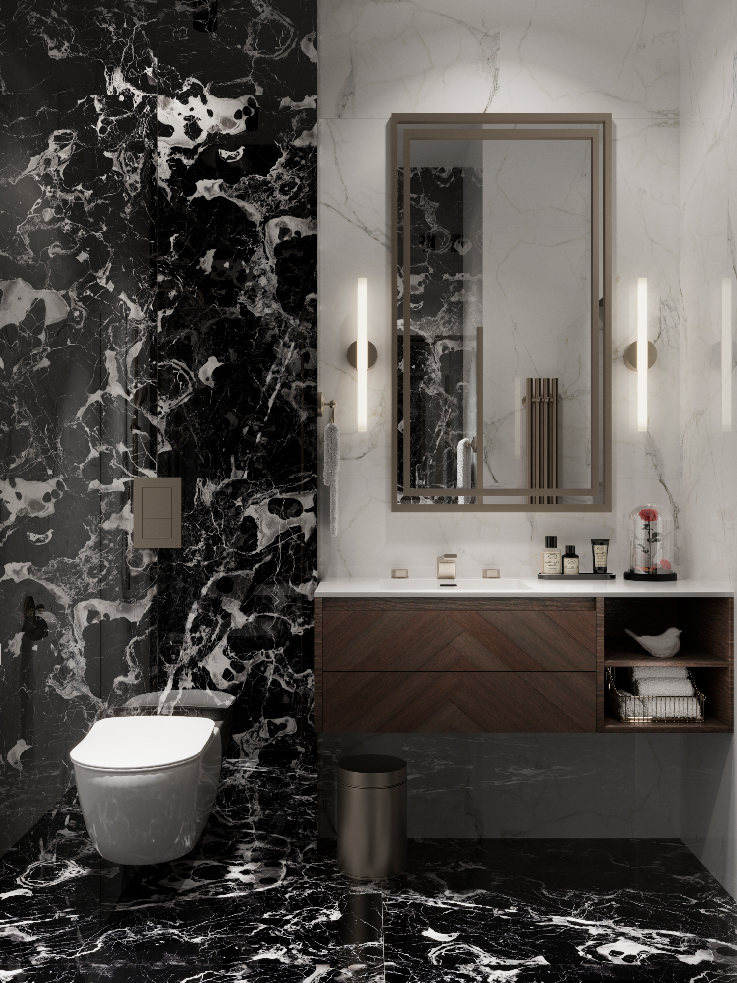 ELEGANT NERO — Керамогранит под мрамор HG2001-A Arcadia Ceramica - Вид №1