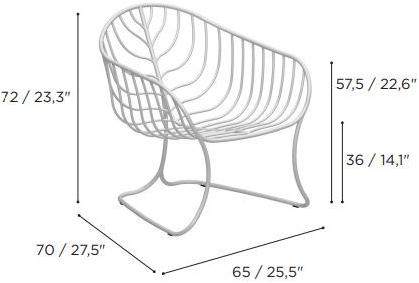 Royal Botania Садовое кресло из нержавеющей стали с подлокотниками Folia Fol77 - Вид №2
