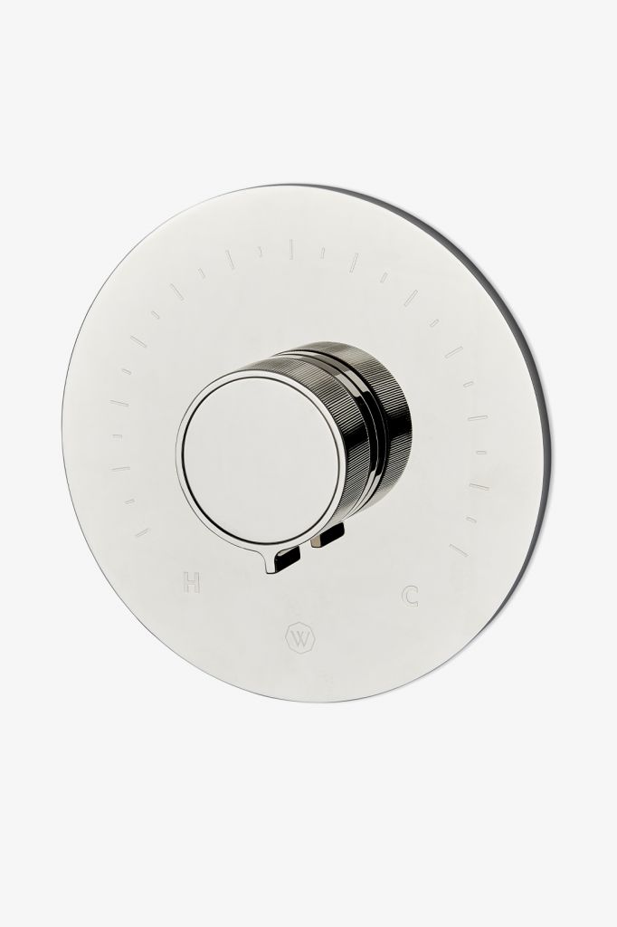 BTH24A Круглый термостатический регулирующий клапан серии Bond Tandem с ручкой с гильошированными линиями Waterworks