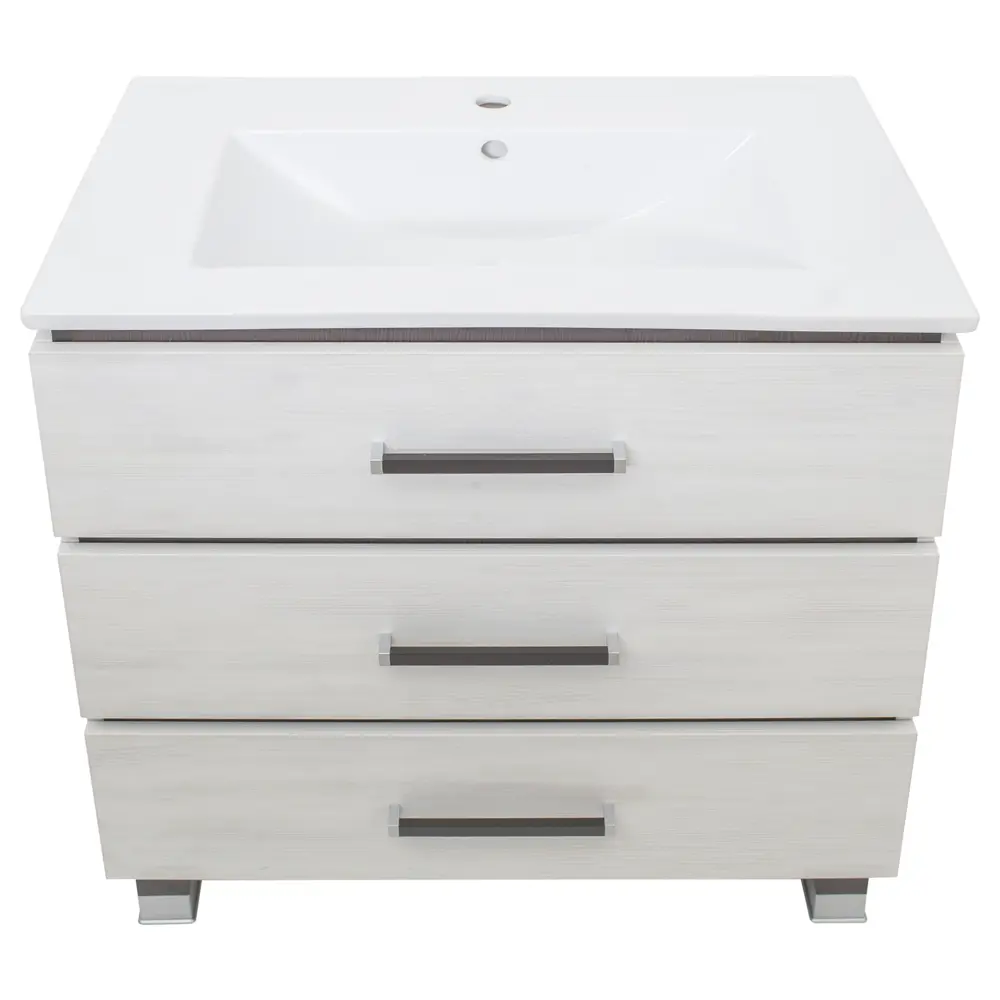 Тумба под раковину напольная Sanflor «Торонто» 75 см цвет светлое дерево STLM-2052854 - Вид №3