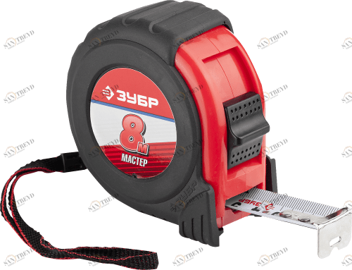Рулетка Зубр Мастер 8мх25мм обрезиненный корпус 8247