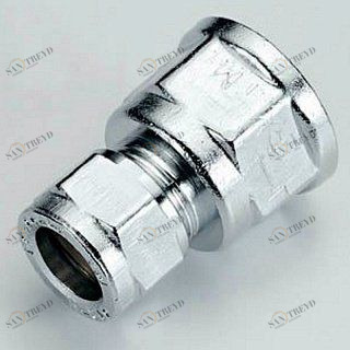 Муфта ВР 10 x 1/2"  хром обжим TIEMME 1130005