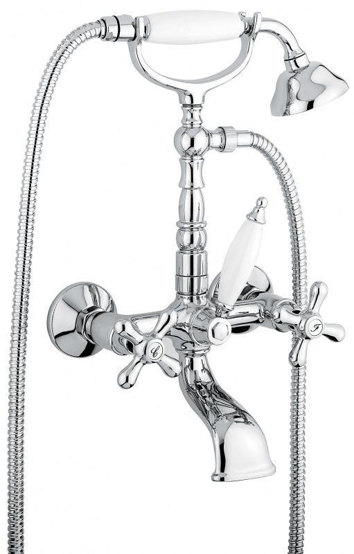12611CR Смеситель Deco Old с ручным душем для ванной, цвет хром EMMEVI Decò old