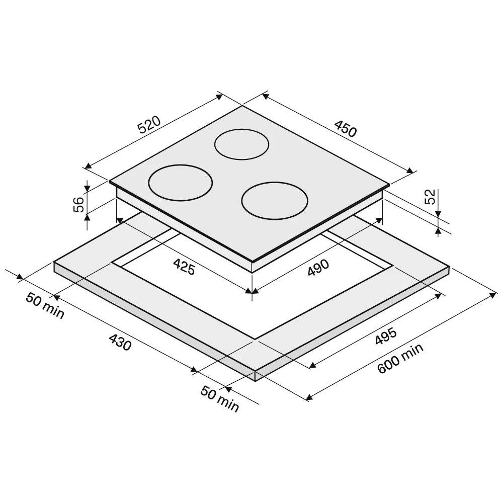 9071529 Индукционная варочная поверхность KRONA MAGIER 45 BL 3BTK KRONA1 STDN-0059045 - Вид №12