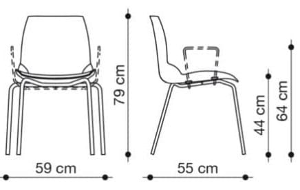 Штабелируемый стул из инженерного пластика Caimi Brevetti Kaleidos ARCH-00146497 - Вид №4