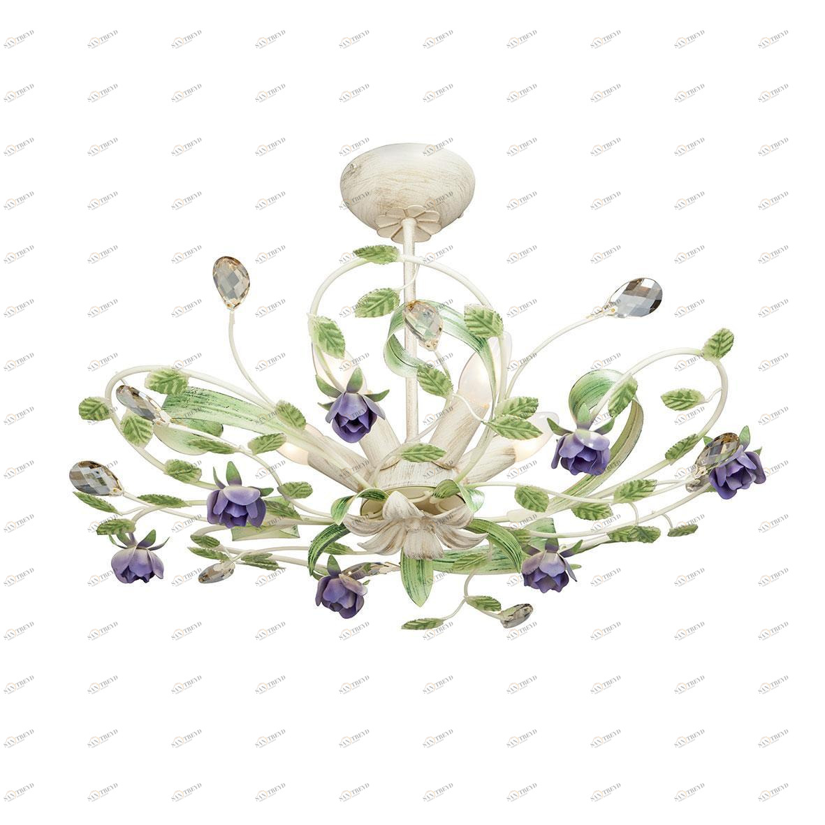 Потолочная люстра Vitaluce V1439/5PL зеленая VITALUCE ДИЗАЙНЕРСКИЕ 194729 Зеленый 