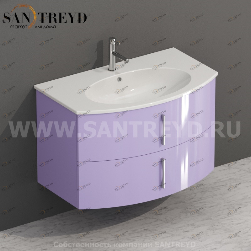 MDMC80Y052 Тумба с двумя ящиками 78 см фиолетовая Globo 4ALL Италия Ceramica Globo