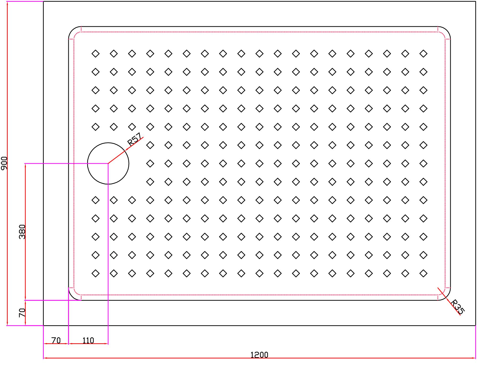 Акриловый поддон CEZARES TRAY-A-AH-120/90-15-W0 без сифона  - Вид №1