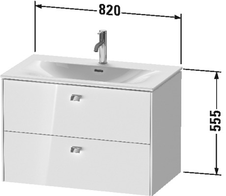 BR431200909 Brioso Тумбочка подвесная Светло-голубой матовый декор Duravit - Вид №3