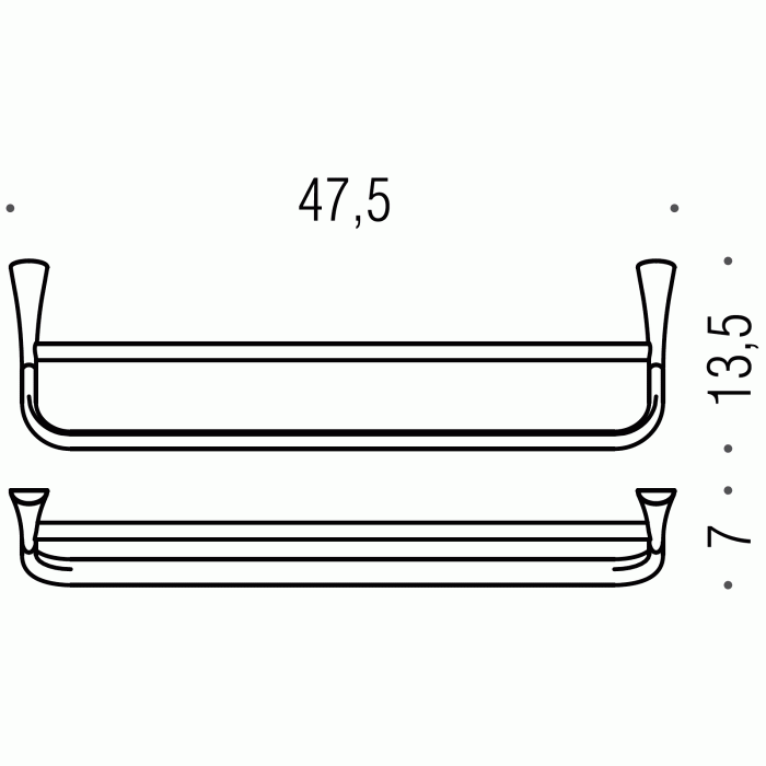B2888 Полотенцедержатель двойной 47.5 см COLOMBO LAND Colombo Design - Вид №2