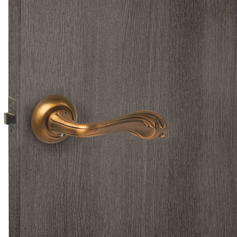 Дверные ручки Punto Rocco, без запирания, цвет кофе STLM-2202813 - Вид №4