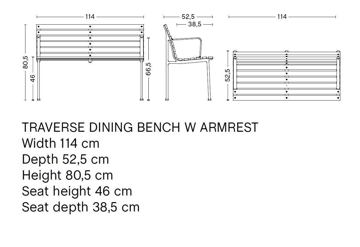 Садовая скамейка из ясеня с подлокотниками и спинкой Hay Траверс ARCH-00090628 - Вид №13